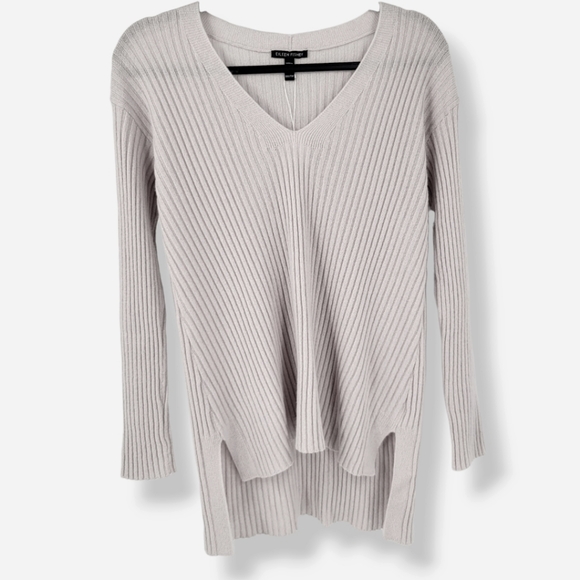 EILEEN FISHER Italian Cashmere Tunic Sweater Chalk - Picture 2 of 15